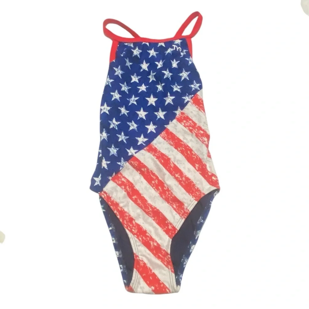 TYR Patriotic Stars and Stripes Kids Swimsuit